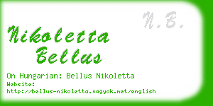 nikoletta bellus business card